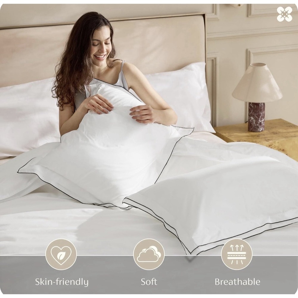 Bedsure Duvet Cover Queen Size Set -Gentle, Soft Technology, loose Leaf Edge New